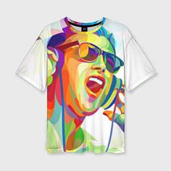 Футболка оверсайз женская Слушаем Музыку, цвет: 3D-принт