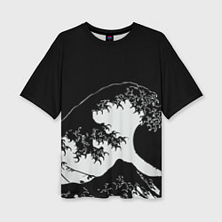 Женская футболка оверсайз Волна Канагава