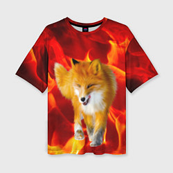 Женская футболка оверсайз Fire Fox