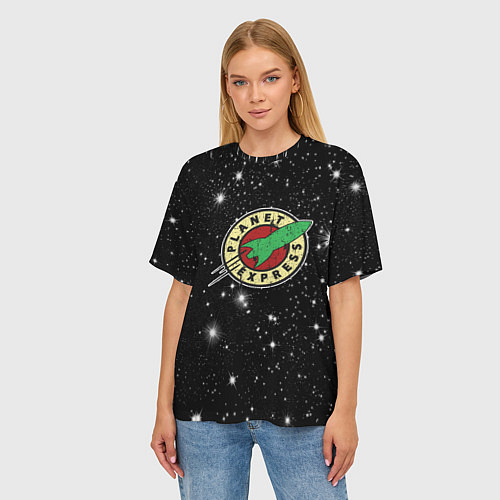 Женская футболка оверсайз Межпланетный Экспресс Футурама / 3D-принт – фото 3