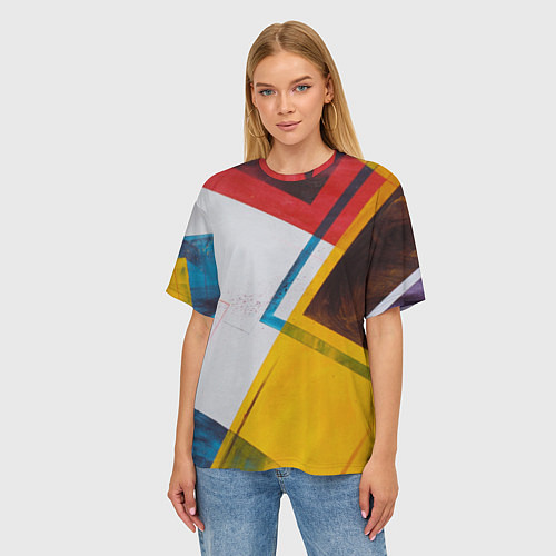 Женская футболка оверсайз KVADRO / 3D-принт – фото 3