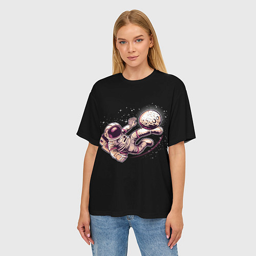 Женская футболка оверсайз Космо и Луна / 3D-принт – фото 3