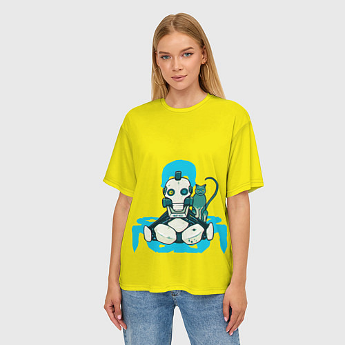 Женская футболка оверсайз Любовь, смерть и роботы / 3D-принт – фото 3