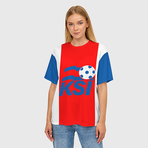 Женская футболка оверсайз Сборная Исландии / 3D-принт – фото 3