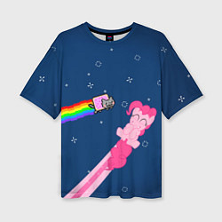 Футболка оверсайз женская Nyan cat x Pony, цвет: 3D-принт
