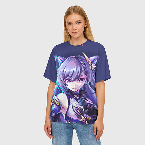 Женская футболка оверсайз Keqing - Genshin Impact / 3D-принт – фото 3