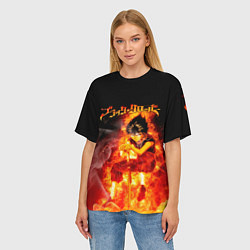 Футболка оверсайз женская Юно в огне Чёрный клевер, цвет: 3D-принт — фото 2