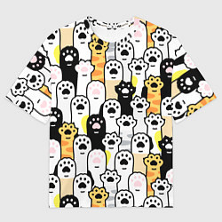 Футболка оверсайз женская КОШАЧИЬ ЛАПЫ, цвет: 3D-принт