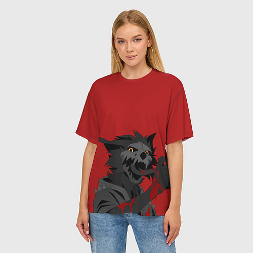 Женская футболка оверсайз Демон и кровь / 3D-принт – фото 3