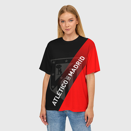 Женская футболка оверсайз АТЛЕТИКО МАДРИД ATLETICO / 3D-принт – фото 3