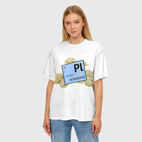 Женская футболка оверсайз Пельмений / 3D-принт – фото 3