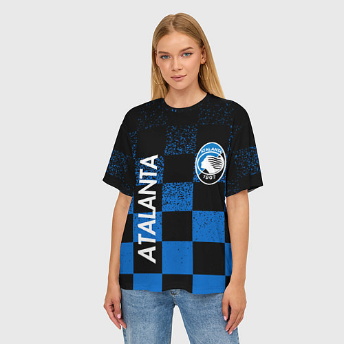 Женская футболка оверсайз FC ATALANTA ФК АТАЛАНТА / 3D-принт – фото 3