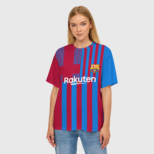 Женская футболка оверсайз Форма Барселоны 20212022 / 3D-принт – фото 3