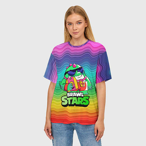 Женская футболка оверсайз Плохиш Базз Buzz Brawl Stars / 3D-принт – фото 3