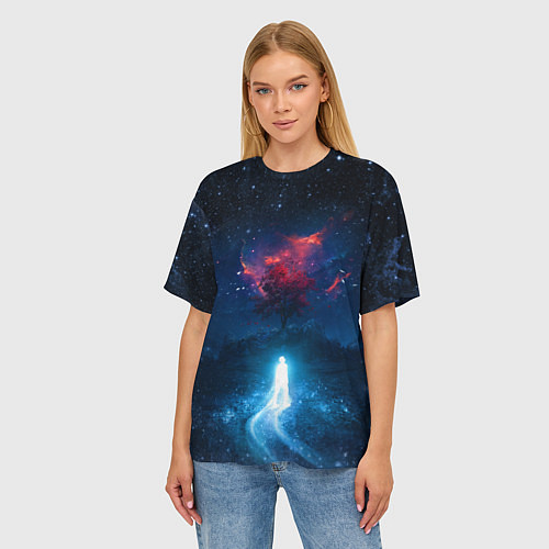 Женская футболка оверсайз Душа идущая в космос Soul space Z / 3D-принт – фото 3