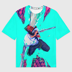 Футболка оверсайз женская ЧЕЛОВЕК БЕНЗОПИЛА ДЕНДЖИ, цвет: 3D-принт
