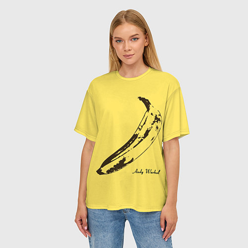 Женская футболка оверсайз Энди Уорхол - Банан / 3D-принт – фото 3