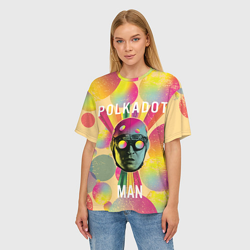 Женская футболка оверсайз Polkadot Man / 3D-принт – фото 3