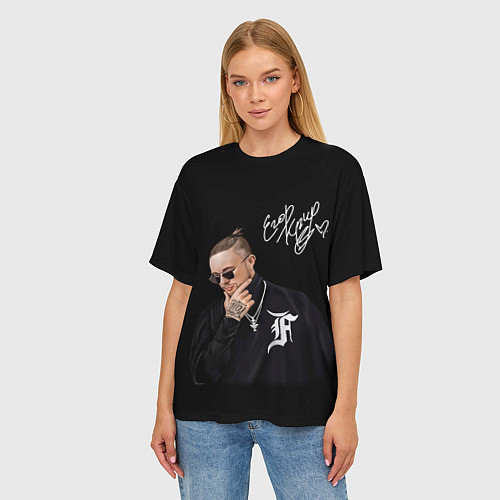 Женская футболка оверсайз Любимый Егор Крид / 3D-принт – фото 3
