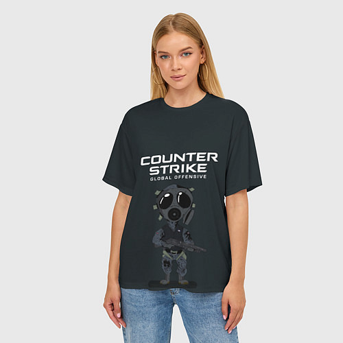 Женская футболка оверсайз CS GO COUNTER TERRORIS Z / 3D-принт – фото 3