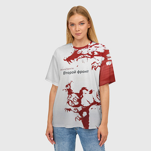 Женская футболка оверсайз Агата Кристи Второй фронт / 3D-принт – фото 3