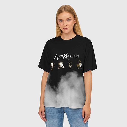 Женская футболка оверсайз Агата Кристи группа / 3D-принт – фото 3