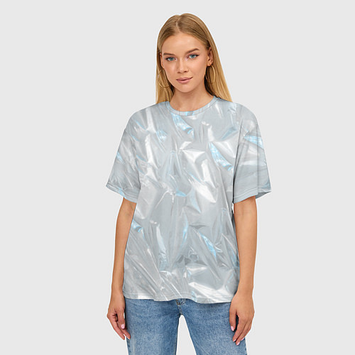 Женская футболка оверсайз Голографическая текстура / 3D-принт – фото 3