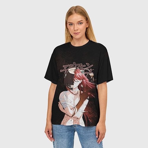 Женская футболка оверсайз Люси Эльфийская песнь / 3D-принт – фото 3