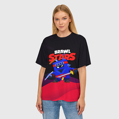 Женская футболка оверсайз Ниндзя ЭШ Ash Brawl Stars / 3D-принт – фото 3