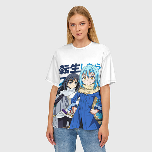 Женская футболка оверсайз TenSura, Румиру и Сидзуэ / 3D-принт – фото 3