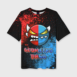 Футболка оверсайз женская Geometry Dash Red Blue, цвет: 3D-принт