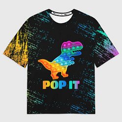 Футболка оверсайз женская POP IT DINOSAUR ДИНОЗАВР, цвет: 3D-принт