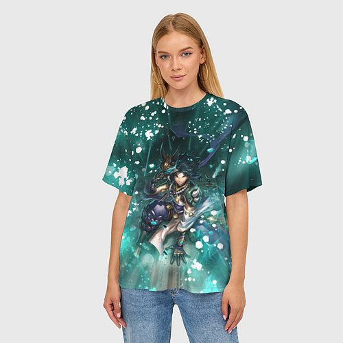 Женская футболка оверсайз Сяо Геншин Импакт Z / 3D-принт – фото 3