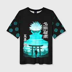 Футболка оверсайз женская Годжо Сатору Магическая битва, цвет: 3D-принт