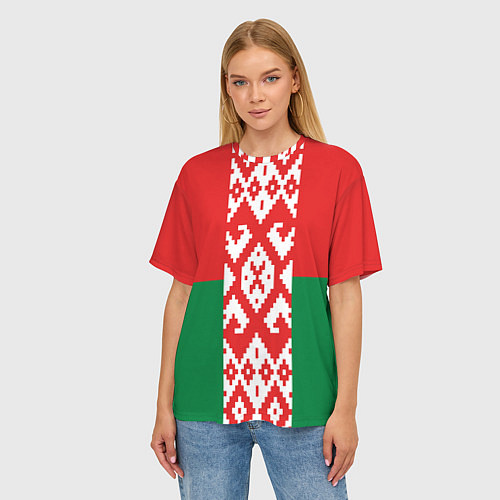 Женская футболка оверсайз Белоруссия / 3D-принт – фото 3