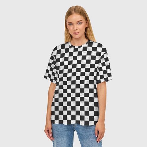 Женская футболка оверсайз Шахматист / 3D-принт – фото 3