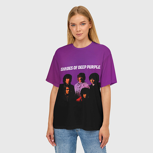 Женская футболка оверсайз Shades of Deep Purple / 3D-принт – фото 3