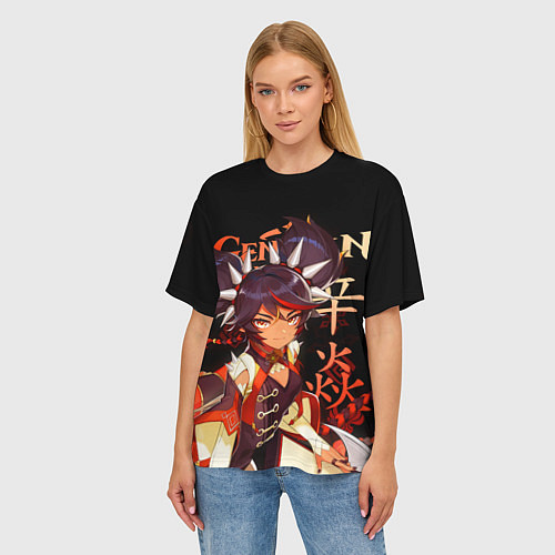 Женская футболка оверсайз Синь Янь Genshin Impact / 3D-принт – фото 3