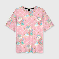 Женская футболка оверсайз Единороги для девочек