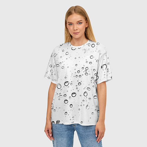 Женская футболка оверсайз Утренний дождь / 3D-принт – фото 3