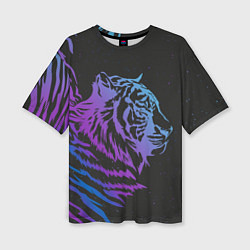 Женская футболка оверсайз Tiger Neon