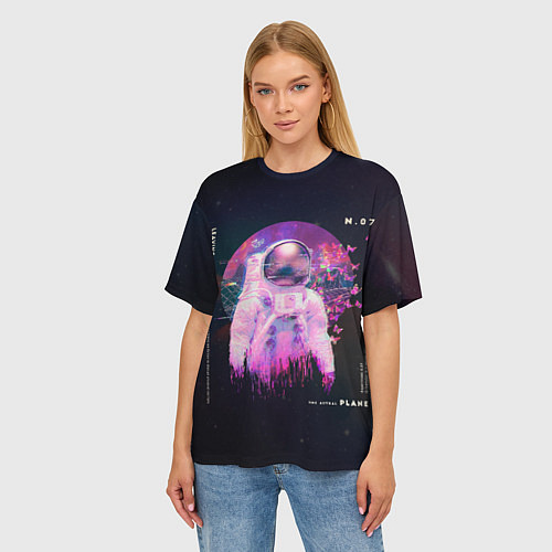 Женская футболка оверсайз Vaporwave Astral Astronaut Collage / 3D-принт – фото 3