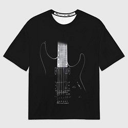 Футболка оверсайз женская ЧЕРНАЯ ЭЛЕКТРОГИТАРА, цвет: 3D-принт