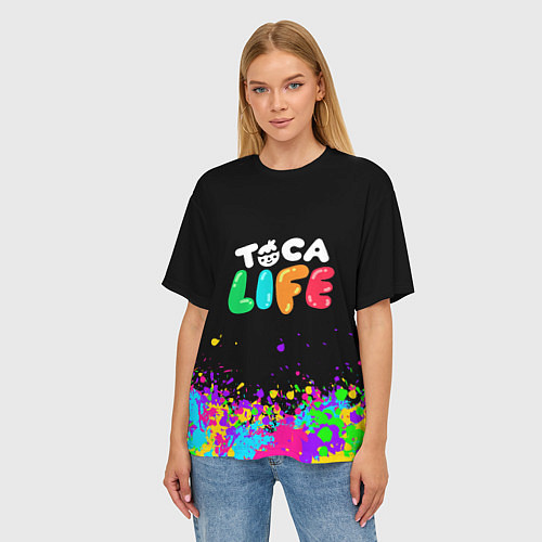 Женская футболка оверсайз Toca Life / 3D-принт – фото 3