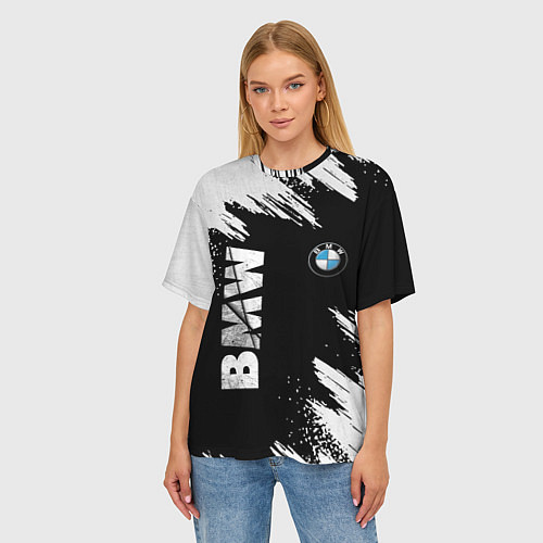 Женская футболка оверсайз BMW GRUNGE БМВ ГРАНЖ / 3D-принт – фото 3