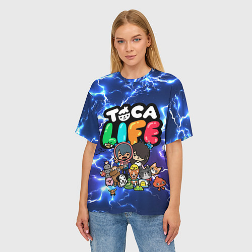 Женская футболка оверсайз Toca Life / 3D-принт – фото 3