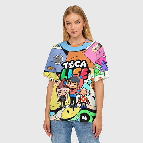 Женская футболка оверсайз Toca Life: Heroes / 3D-принт – фото 3