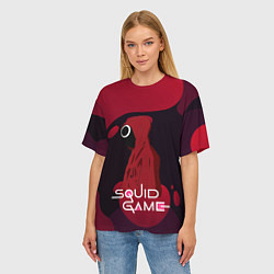Футболка оверсайз женская Игра в кальмара Red Black, цвет: 3D-принт — фото 2