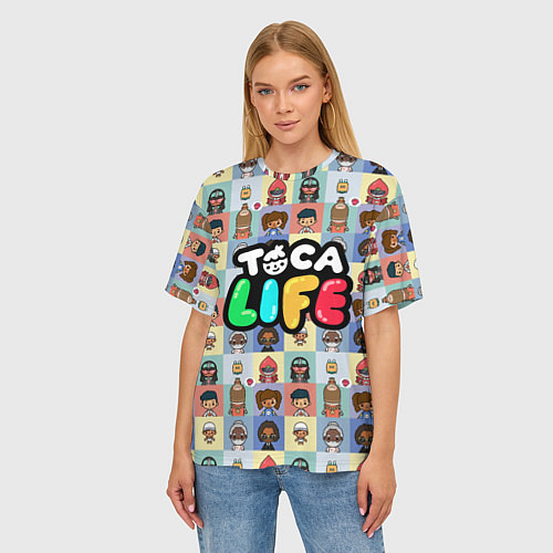 Женская футболка оверсайз Toca Life / 3D-принт – фото 3