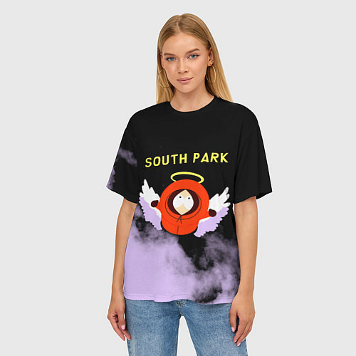 Женская футболка оверсайз Кенни реально умер Южный парк / 3D-принт – фото 3